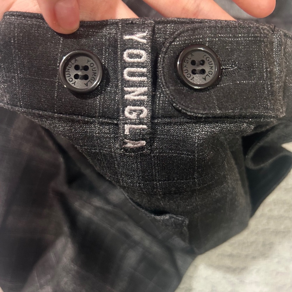 YoungLA Trousers 615 Immortal 32x28 Grey Plaid Streetwear Dark Academia Slim - Picture 5 of 11